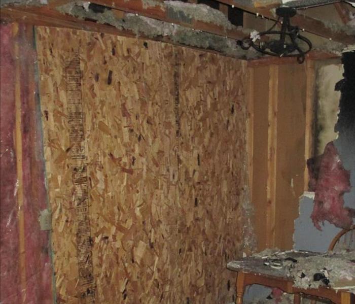 wet particle board and insulation
